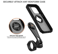 Support de guidon Rokform Motor pour valise Rokform + chargeur sans fil Rokform avec amortisseur de vibrations