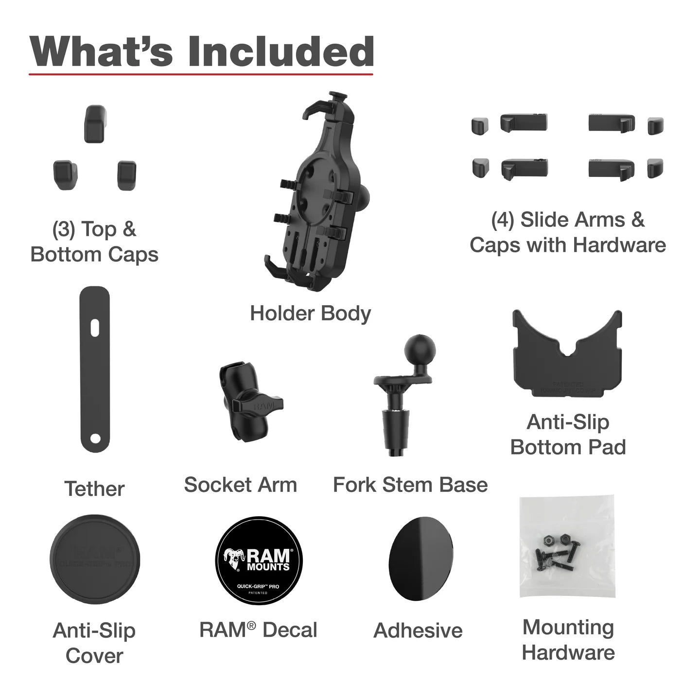 RAM Mounts Quick-Grip™ Pro Phone Mount with Fork Stem Base