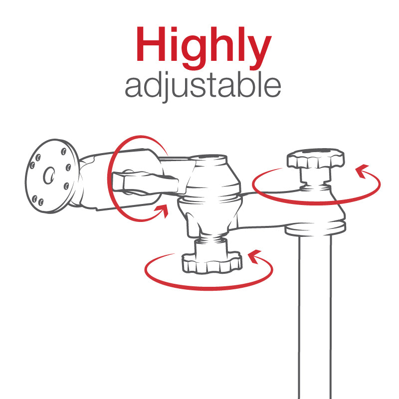 RAM-Mount universal fahrzeug-halterung - fahrzeug- basis doppel-schwenkarm, AMPS-Anbindung 