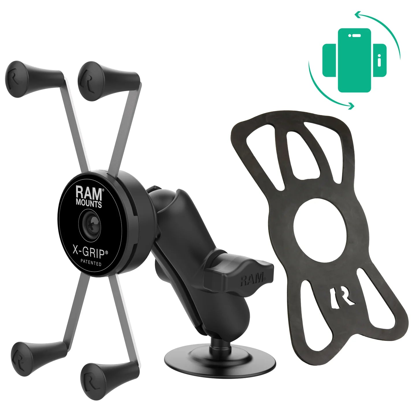 RAM MONTS ROTATING X-GRIP® Grand support de téléphone avec base d'adhésif flexible