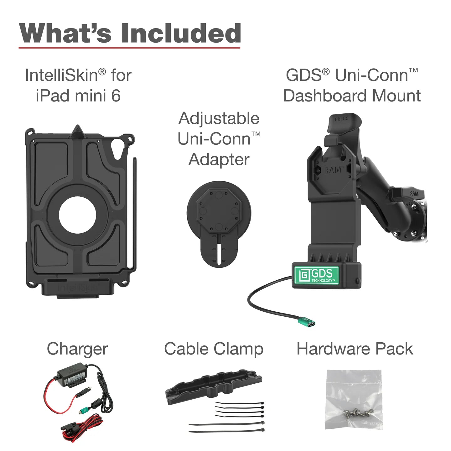 RAM Mounts GDS® Uni-Conn™ Vehicle Bundle for Apple iPad mini (A17 Pro) & mini 6