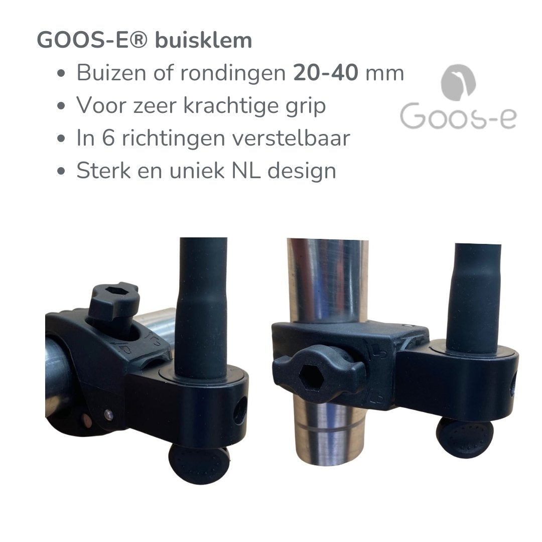 GOOS-E Tablet Holder & Phone Holder PRO - Tube Pipe Clamp - Neck 35 or 55 cm