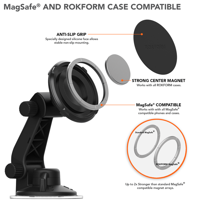 Rokform Magnetic Windschutzscheibe Saughalterung - Magsafe® -kompatibel