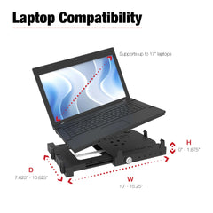 RAM® Mounts Tough-Tray™ III Plateau pour ordinateur portable à ressort avec verrouillage à clé