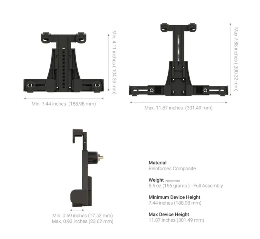 iBolt forklift mounting kit tablet holder universal with lock