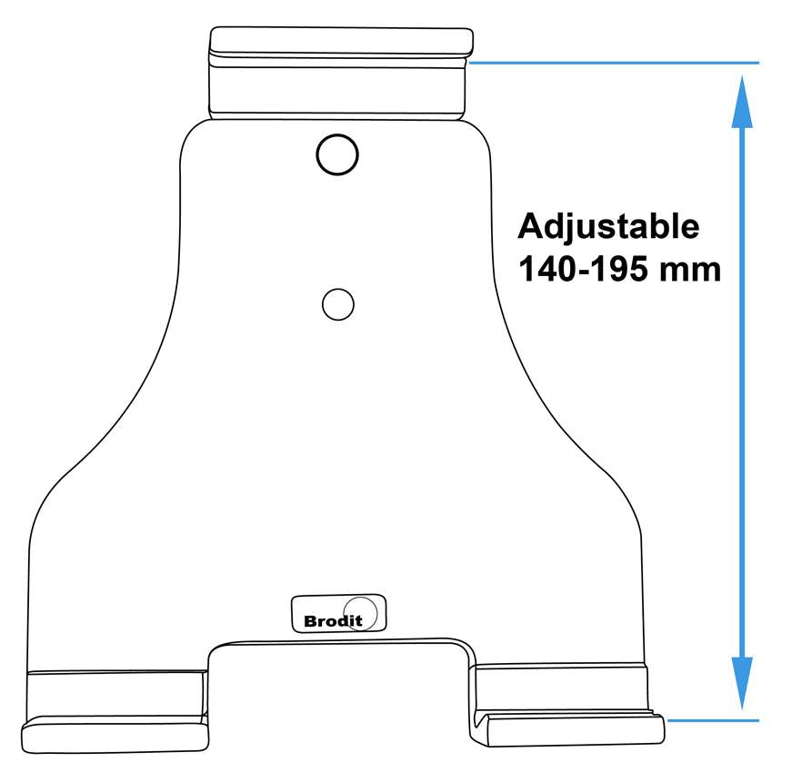 Brodit Swiveling Pedestal Mount with adjustable tablet holder