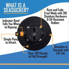 Seasucker 4.5 inch Suction cup with vacuum pump