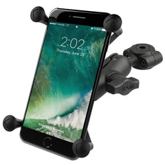 Torque™ large smartphone motorcycle mirror set with X-Grip - Short